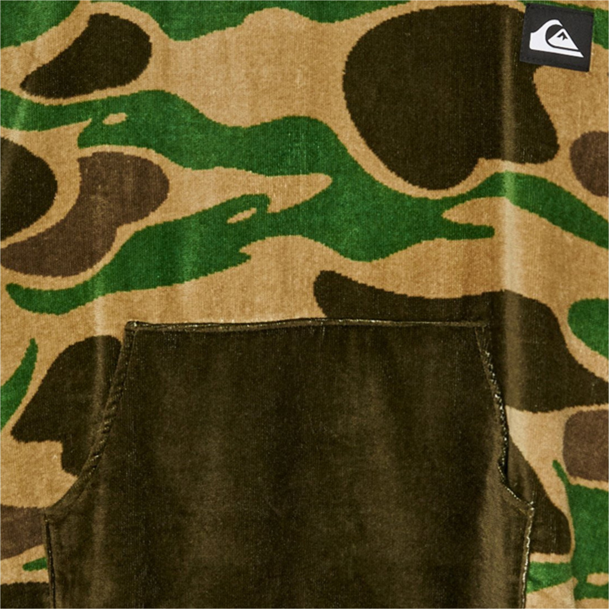 2026 Quiksilver Mens Hoody Towel AQYAA03233 - Kelp Garage Camo